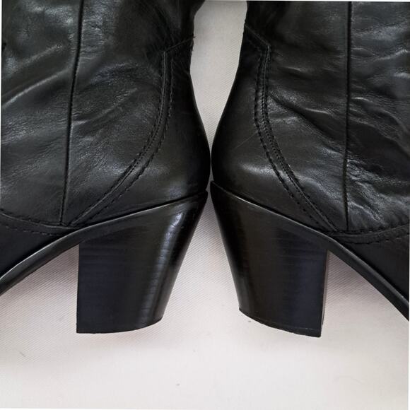 BCBGeneration "Silk" Slouchy Black Leather Cowboy Boots Western Size 7.5 - Picture 8 of 12